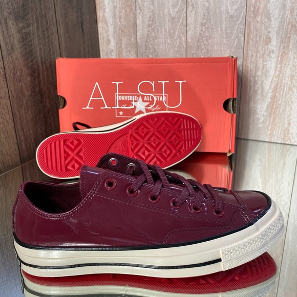 Chuck 70 OX Patent Dark Burgundy W AUTHENTIC - Picture 6 of 7